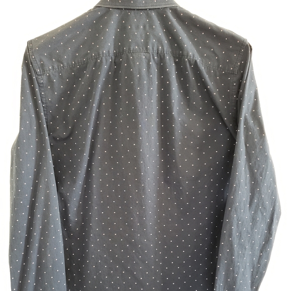 Perry Ellis Portfolio Spotted Print Slim Fit Dress Shirt - Picture 3 of 5